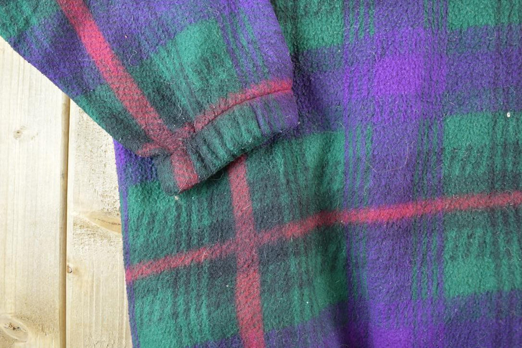 Vintage 1990s Plaid Fleece Outdoorsman Sweater