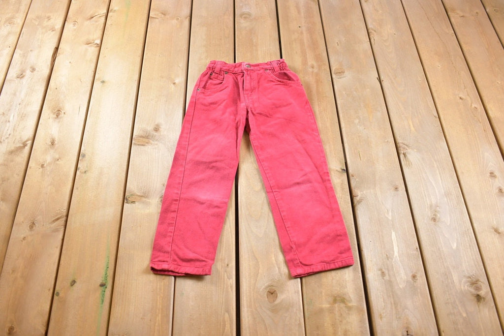 Vintage 1990s Red Riveted Youth Levi Red Tab Jeans Size 20 x 18