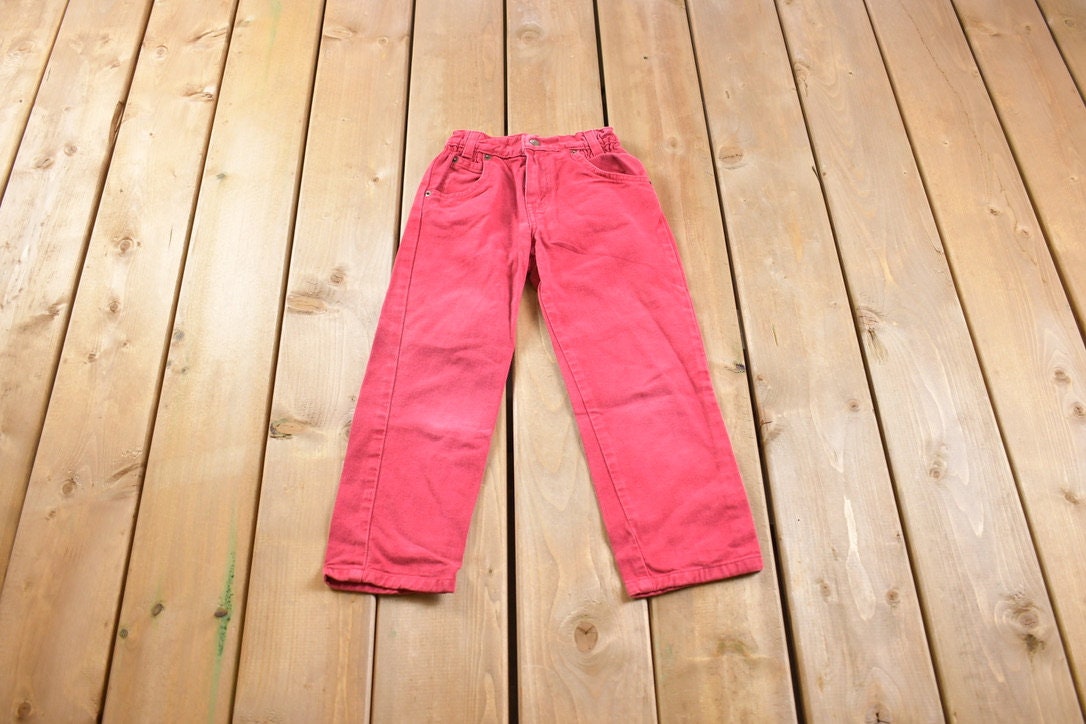 Vintage 1990s Red Riveted Youth Levi Red Tab Jeans Size 20 x 18