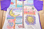 Vintage 1990s Moon And Sun Abstract Sky Graphic T-Shirt