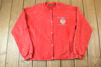 Vintage 1990s Stone Aged Rockwear Button Up Crewneck Sweatshirt