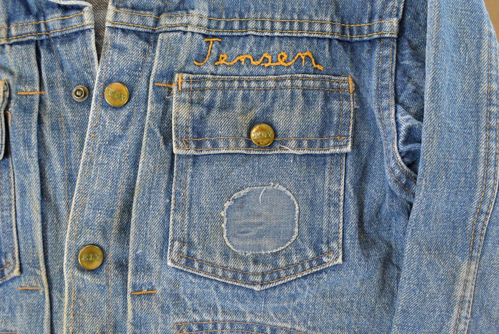 Vintage 1990s Ely Cattleman Denim Jean Trucker Jacket Women's Small