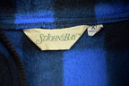 Vintage 1980s St. Johns Bay Blue Buffalo Plaid Fleece Sweater Made In Canada