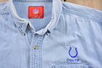 Vintage 1990s NFL Indianapolis Colts Denim Button Up Shirt