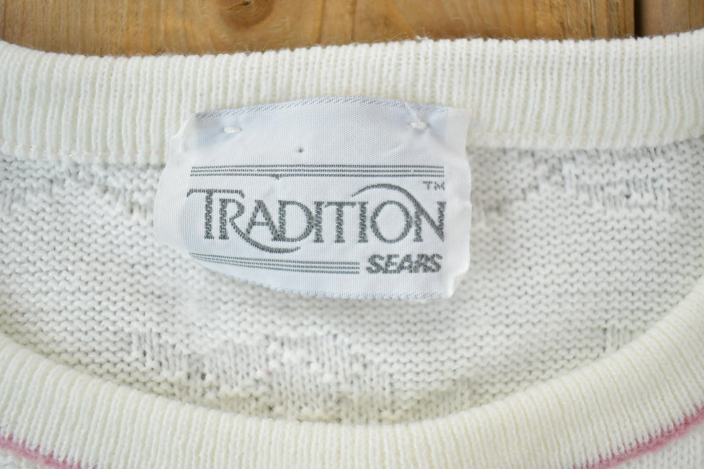 Vintage 1990s Sears Tradition Floral Knit Crewneck Sweater
