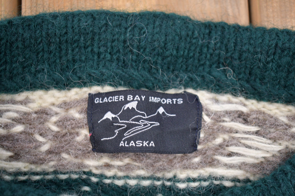 Vintage 1990s Glacier Bay Import Nordic Knit Crewneck Sweater /