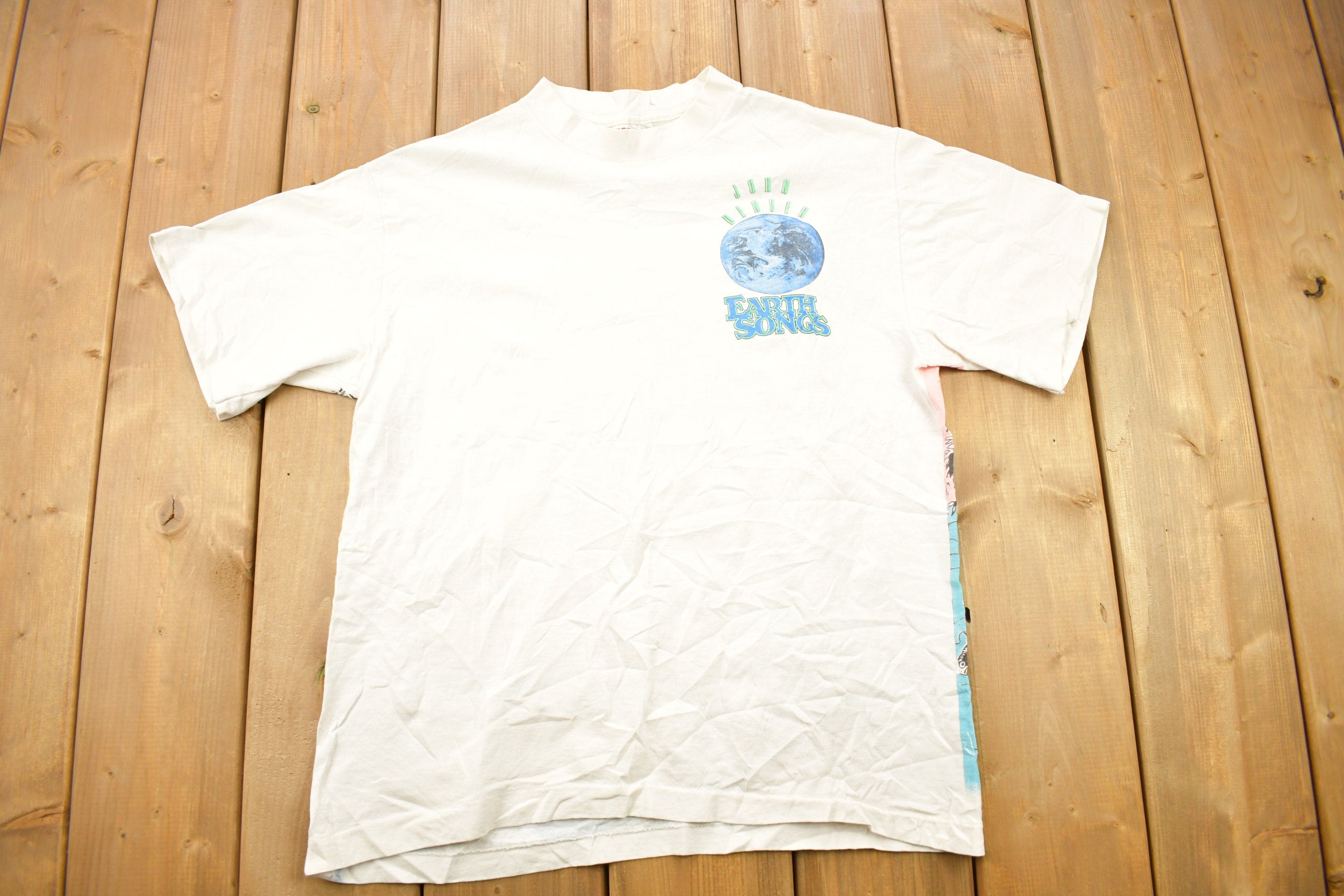 Vintage 1990s Earth Songs Animal Theme All Over Print T-Shirt