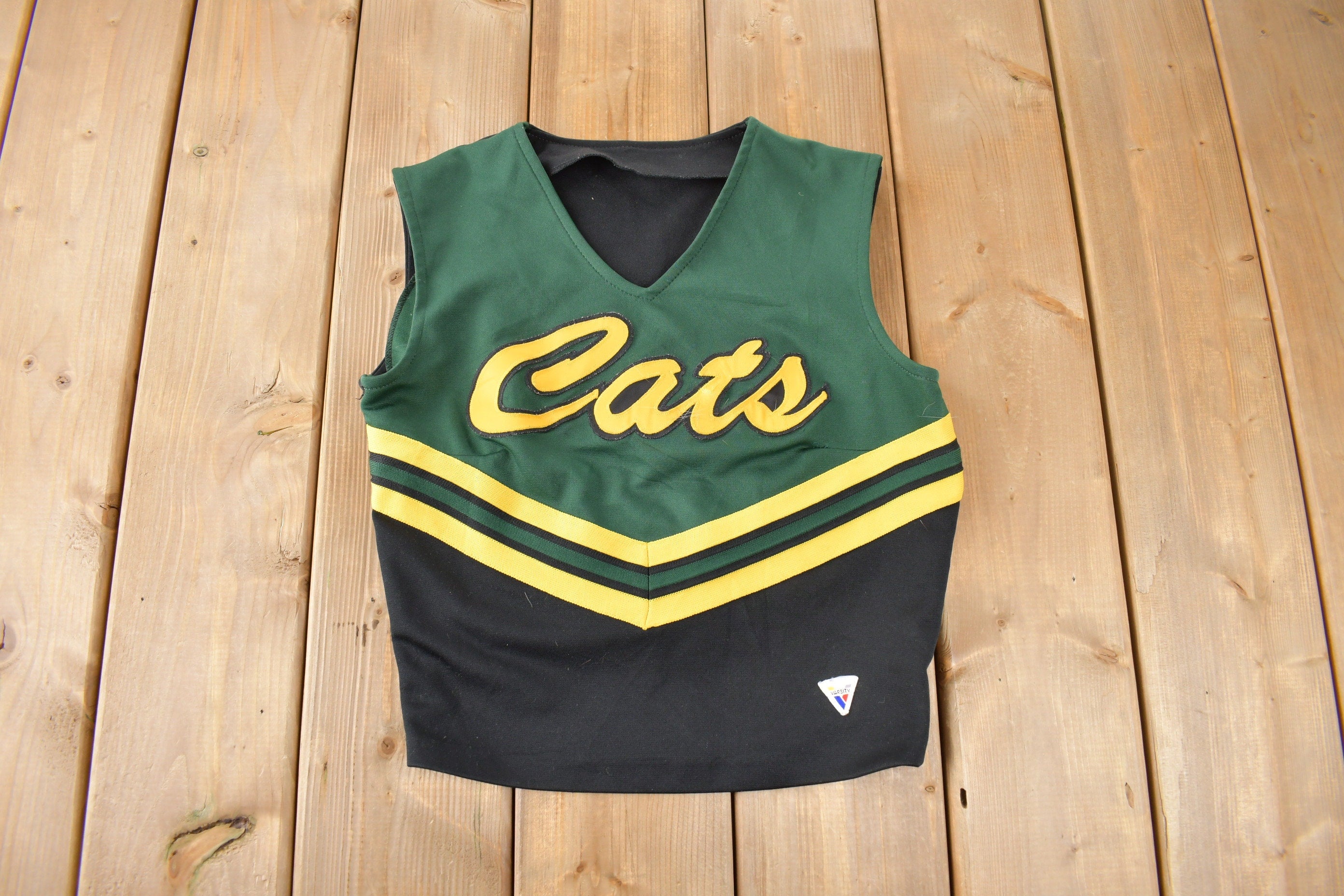 Vintage 1980s Cats Varsity Cheerleading Uniform Jersey Size 36 Made In USA