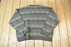 Vintage 1990s Towncraft Knit Abstract Pattern Crewneck Sweater Made In Canada  90s Crewneck  Preppy Knits