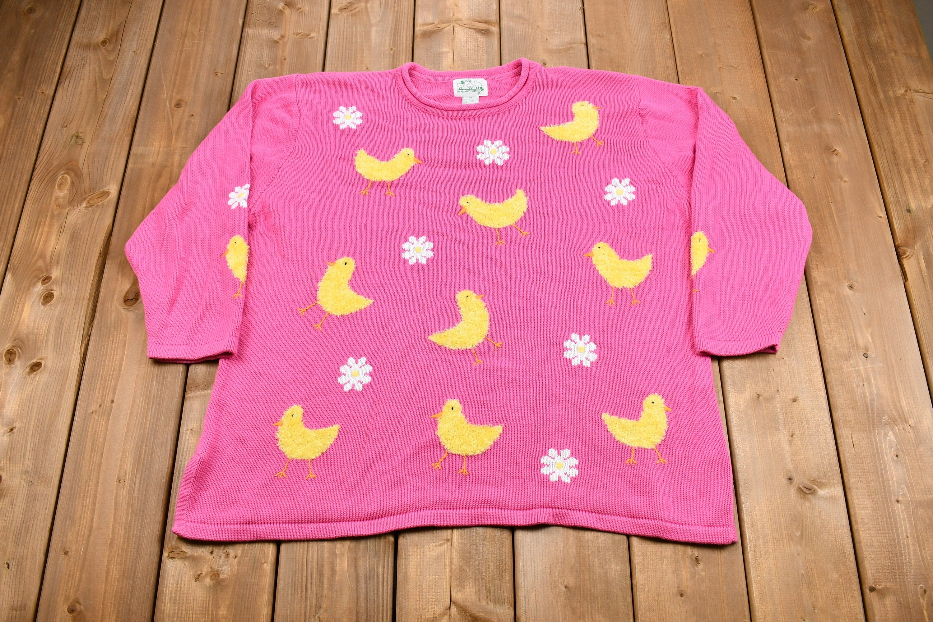 Vintage 1990s Quaker Factory Duck Theme Knit Sweater