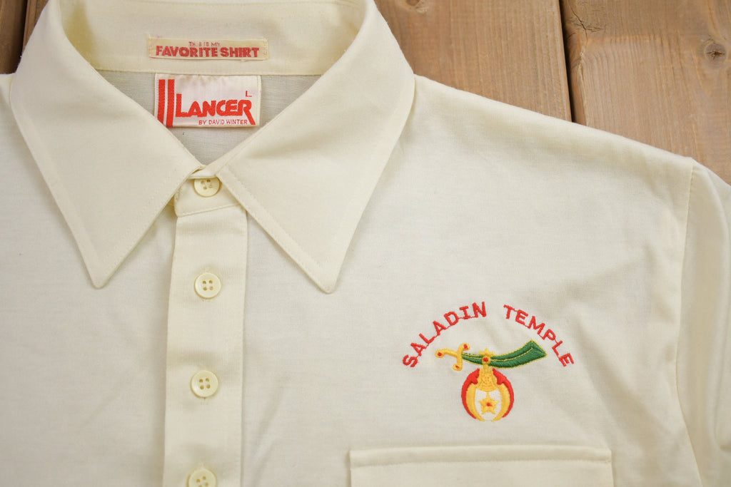 Vintage 1990s Saladin Temple Collared T Shirt