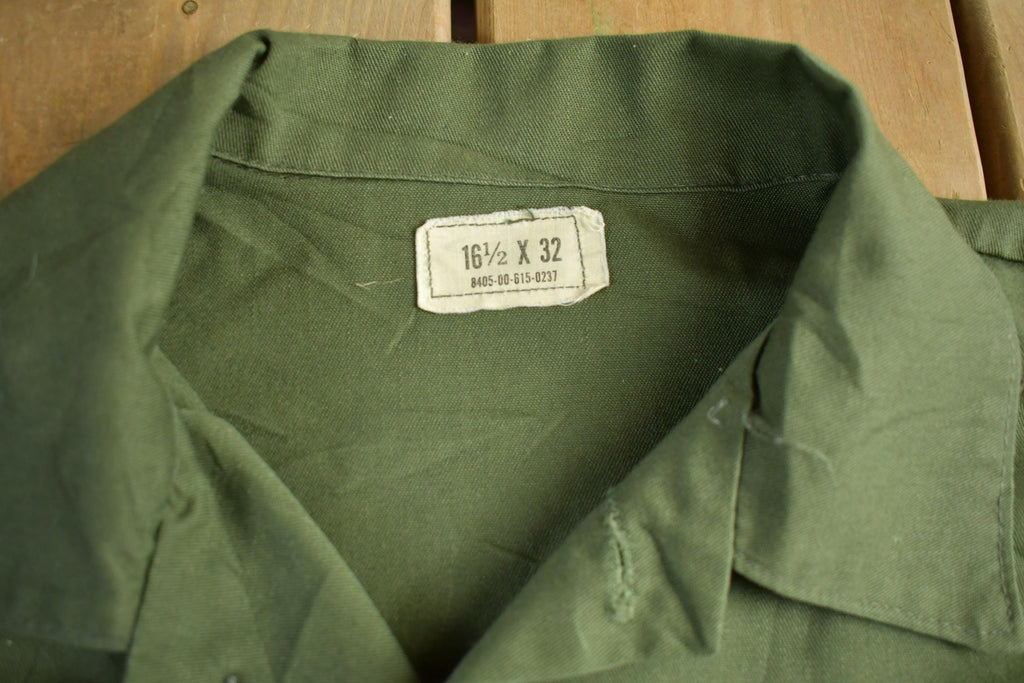 Vintage 1981 Military OG-107 Sateen Shirt Men's Large