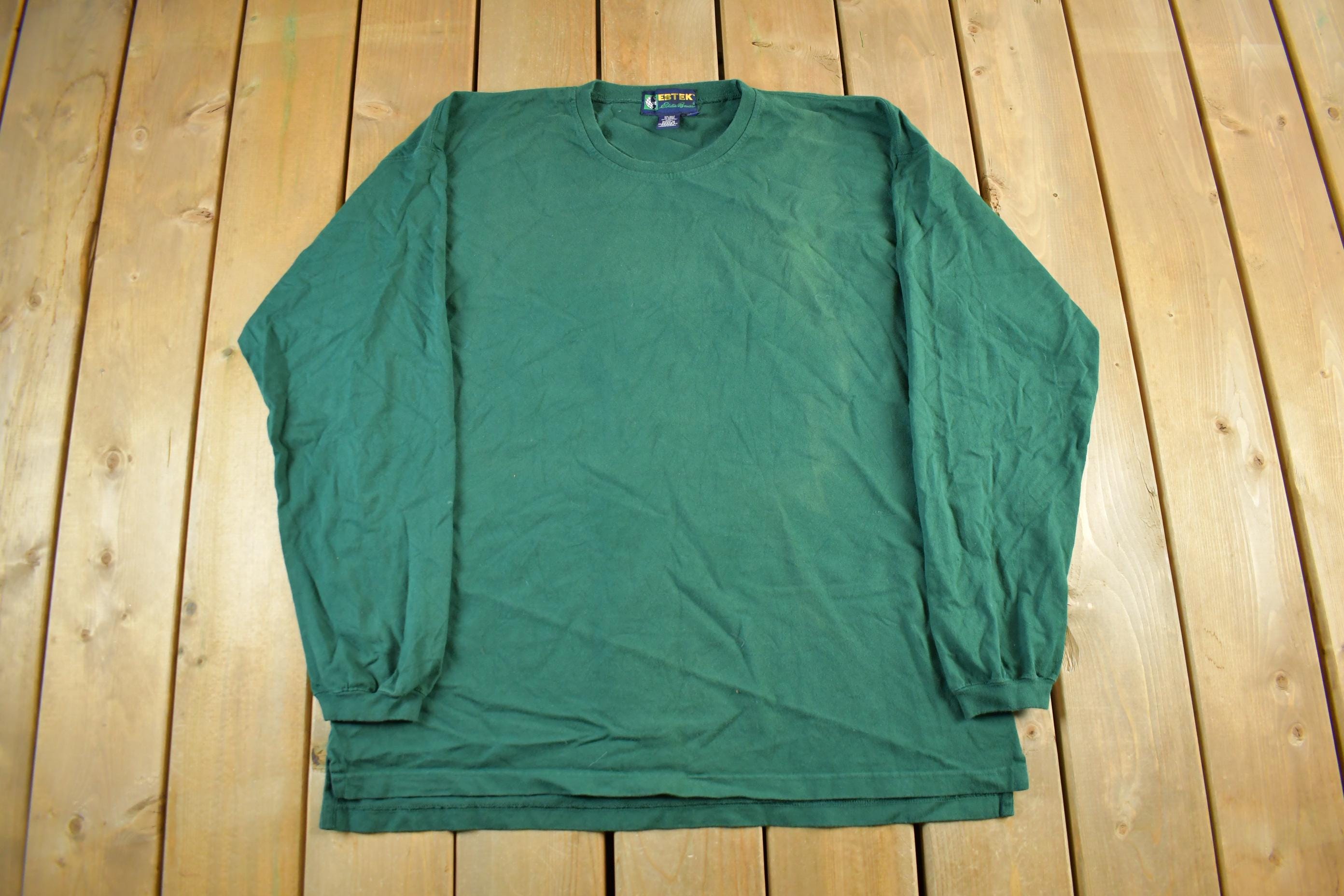 Vintage 1990s Eddie Bauer Ebtek Long Sleeve T-Shirt Men's XL  Outdoors Crew Neck  Made in Canada  90s Hiking Wear