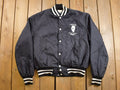 Vintage 1990s Medinah Park Black Satin Bomber Jacket