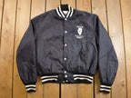 Vintage 1990s Medinah Park Black Satin Bomber Jacket