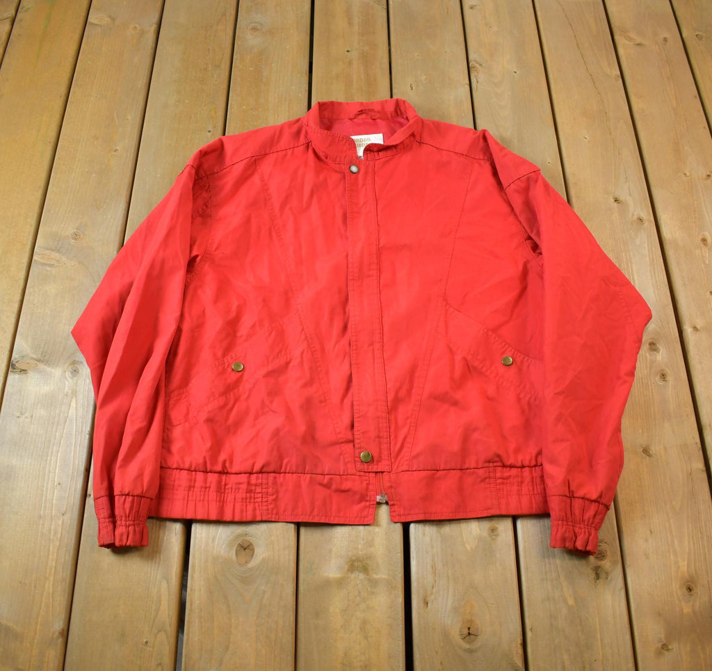 Vintage 1980s London Towne Red Windbreaker Jacket Made In UK