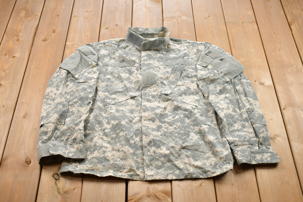 Vintage Military Digital Camo Button Up Shirt