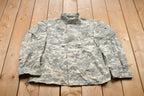 Vintage Military Digital Camo Button Up Shirt