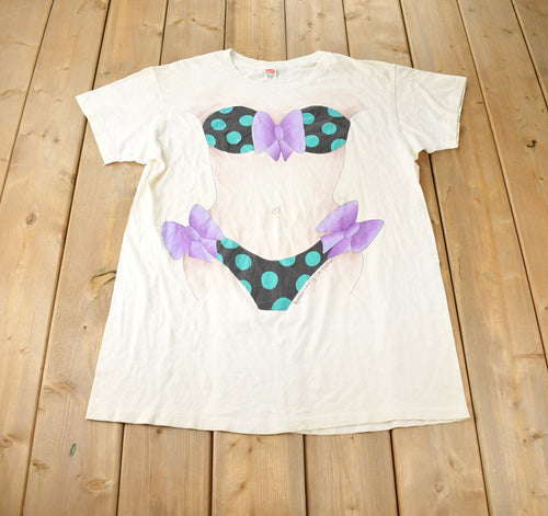 Vintage 1990s Bikini Body Graphic Single Stitch Graphic T Shirt Made In USA