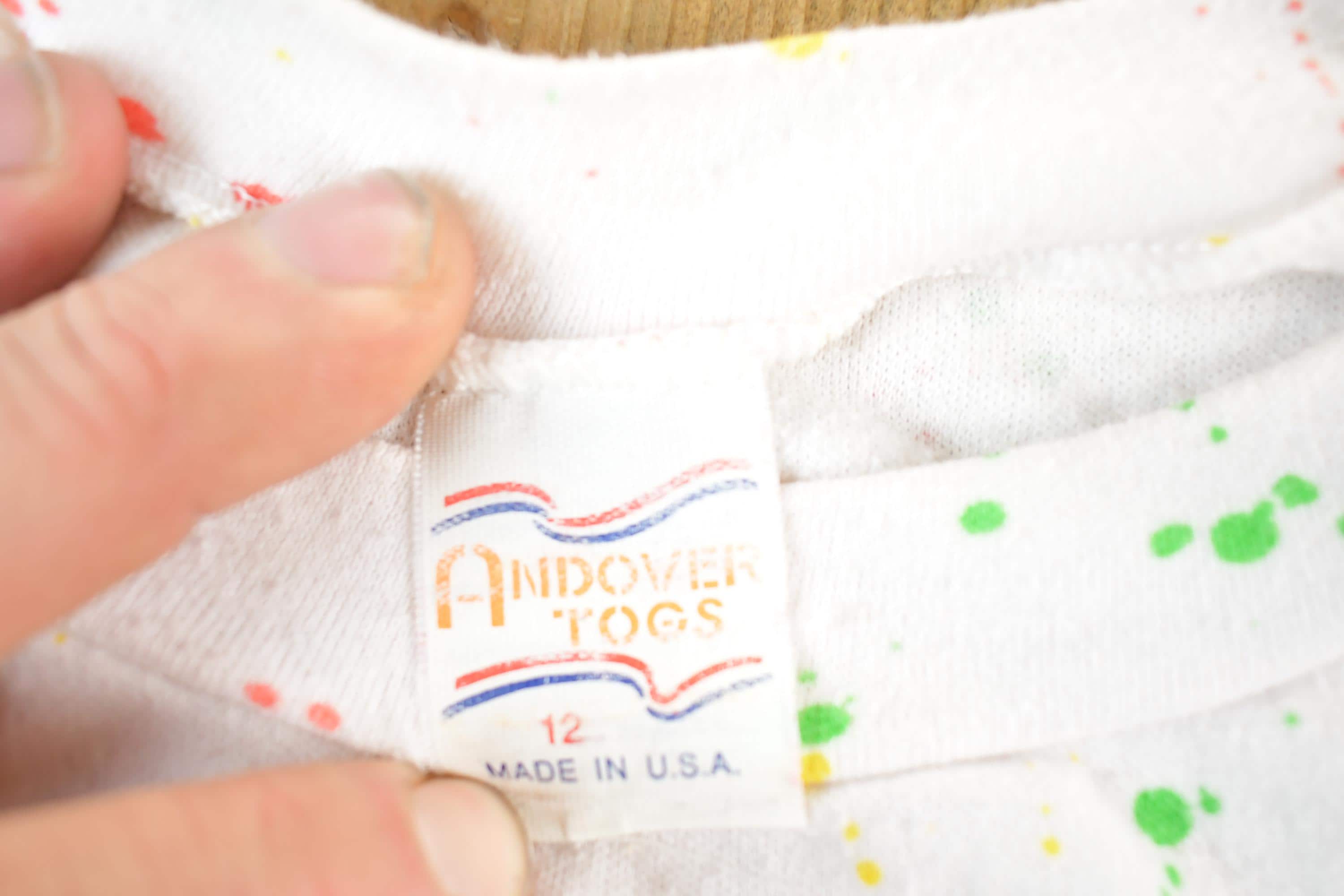 Vintage 1990s Andover Togs Puzzle Hearts Souvenir All Over Print T-Shirt Women's S