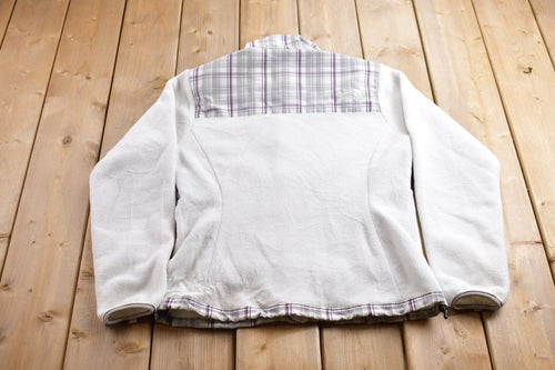 Vintage 1990s North Face Plaid Fleece Sweater / Outdoorsman / 90s Sweater / Streetwear / Hiking / Fleece Zip up / North Face Vintage / Plaid