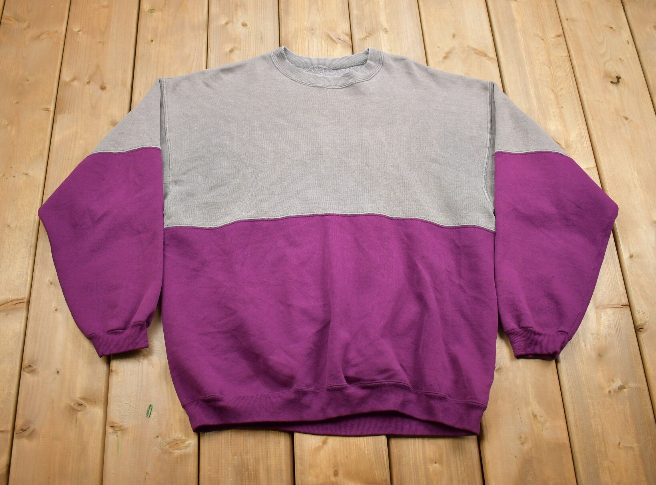 Vintage 1990s Color Block Crewneck Sweatshirt