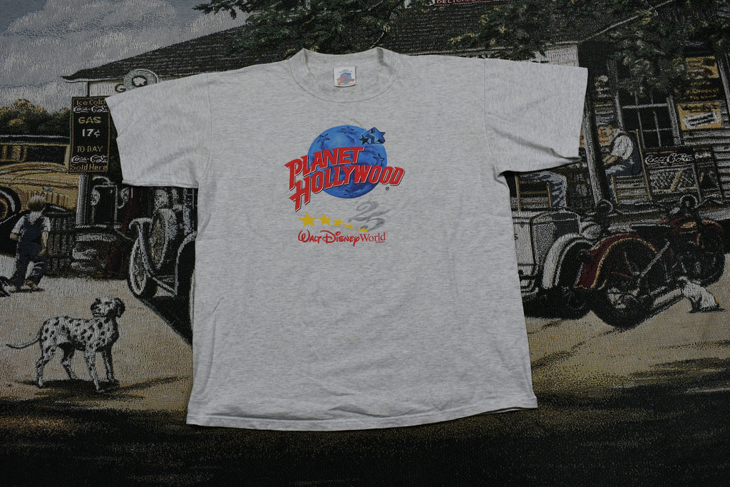 Vintage 1990s Planet Hollywood Walt Disney World Graphic Souvenir T Shirt