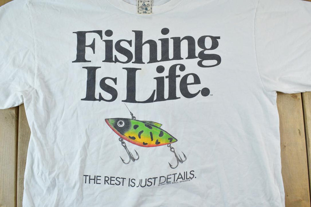 Vintage 1990s Fishing Is Life Graphic T-Shirt