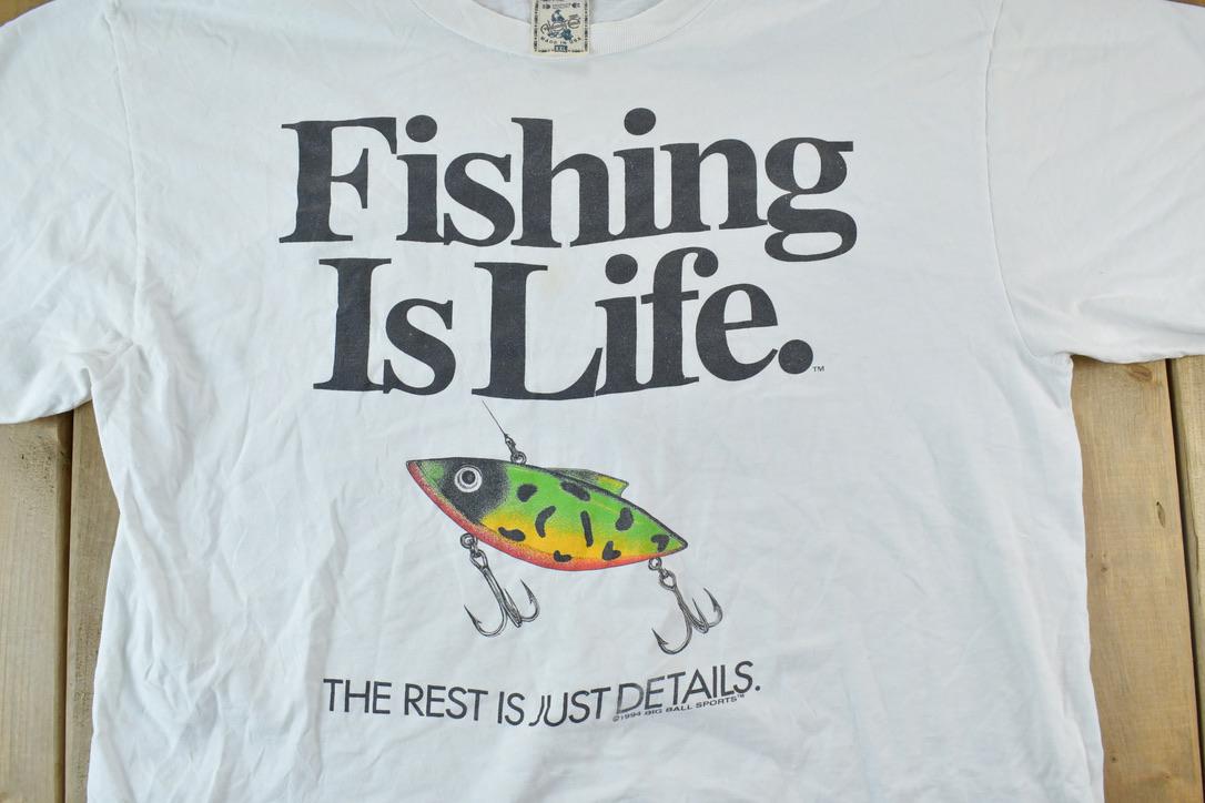 Vintage 1990s Fishing Is Life Graphic T-Shirt