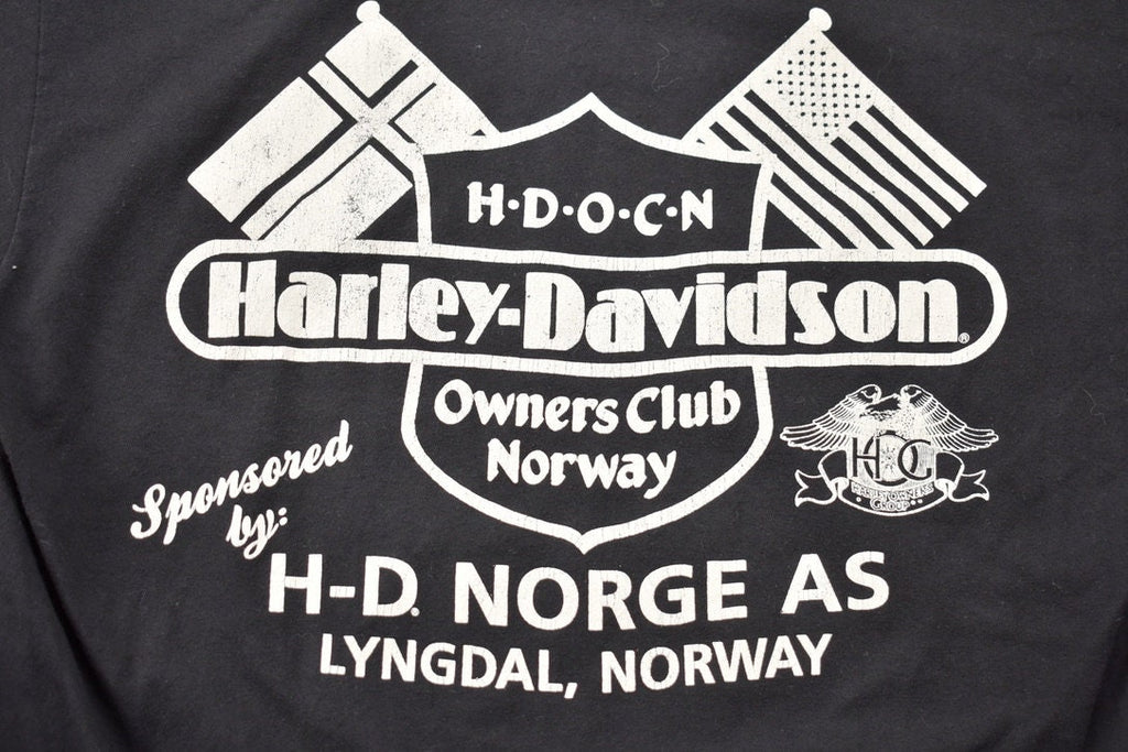 Vintage 1991 Harley Davidson Hunderfossen Norway Super Rally T-Shirt Single Stitch