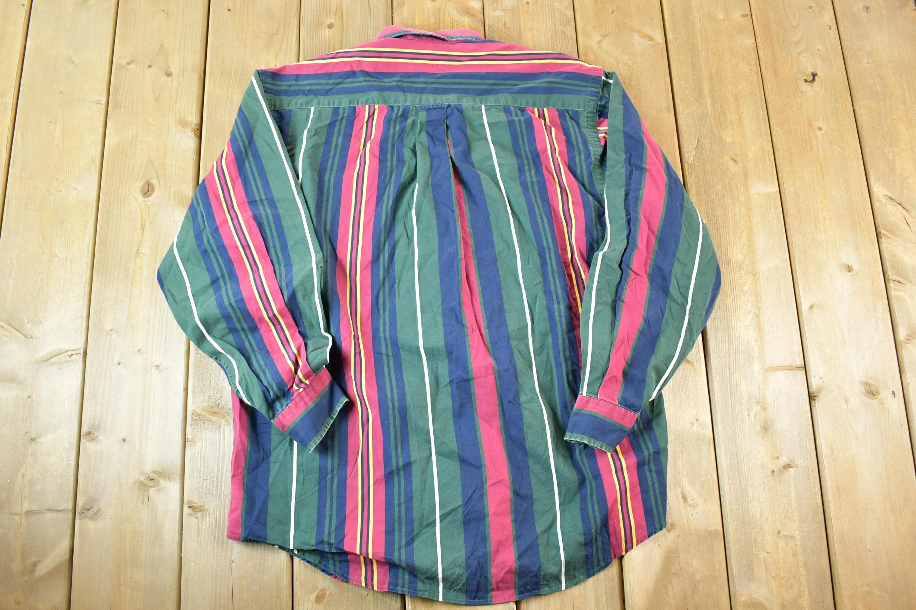 Vintage 1990s Nautica Striped Button Up Shirt Men's M