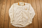 Vintage 1990s Boundary Waters Cute Farmer Button Up Shirt /