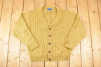 Vintage 1990s Towncraft Cable Knit Cardigan Sweater Men's L