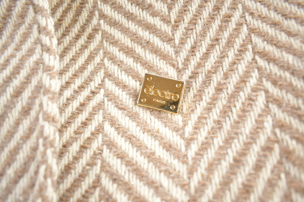 Vintage 1980s Wool Electre Paris Button Up Long Jacket Made In Paris