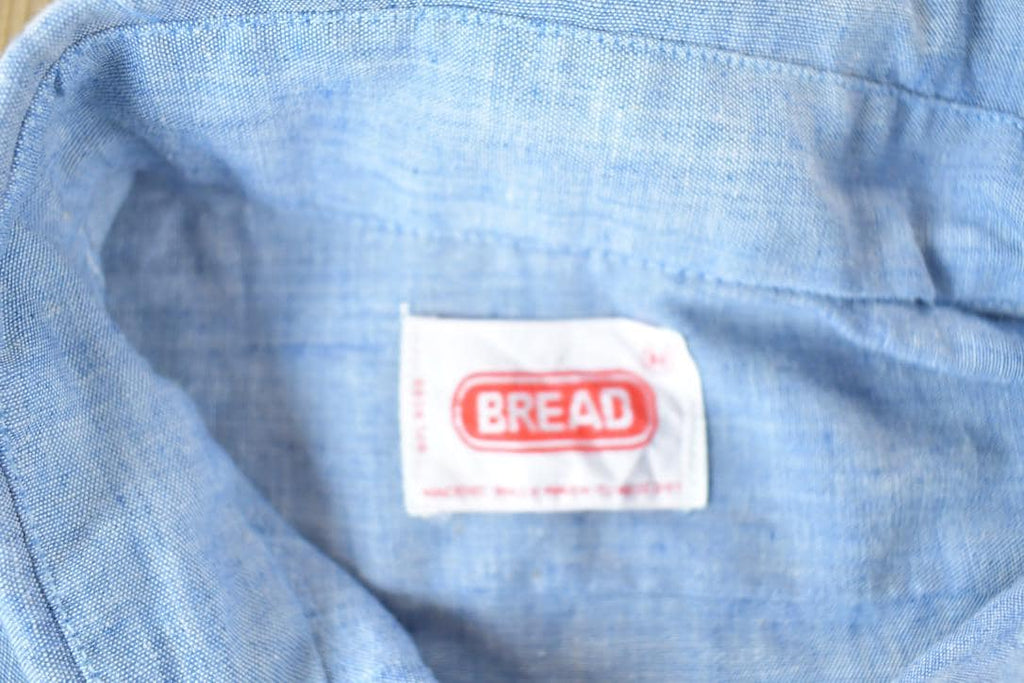 Vintage 1970s Lee Riders Go Rodeo Denim Bread Button Up Shirt Men's L