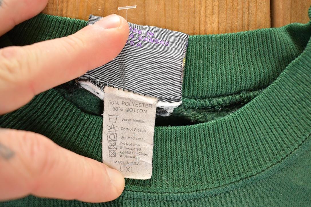 Vintage 1990s Italian Big L Patch Crewneck Sweatshirt Men's L