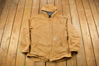 Vintage 1990s Carhartt Hooded Fleece Lined Work Jacket