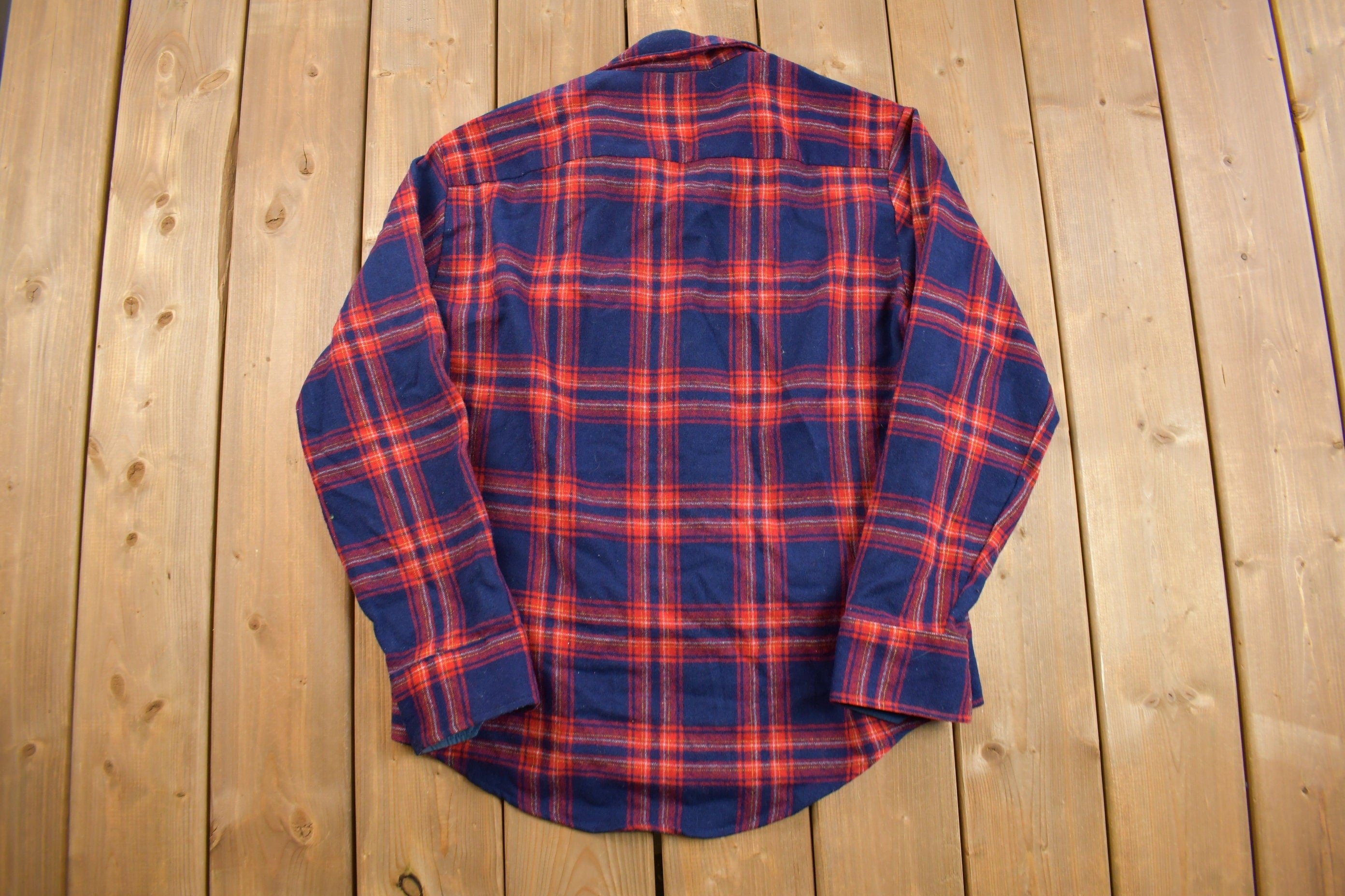 Vintage 1980s Pine Trail Shadow Plaid Button Up Shirt Size L