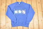 Vintage 1990s Cute Bunny Kitty Sheep Graphic Print Crewneck Sweatshirt Men's M