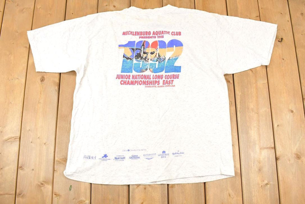 Vintage 1992 Swimming Championship Charlotte Souvenir Travel T-Shirt Men's XL