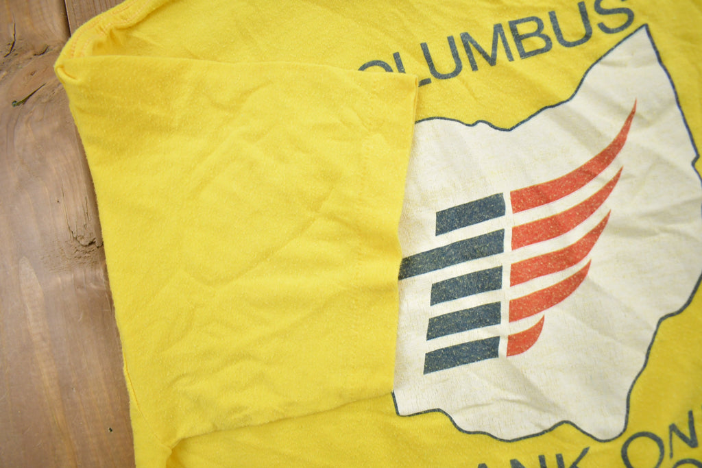 Vintage 1980s Columbus Bank One Marathon Official Graphic T Shirt