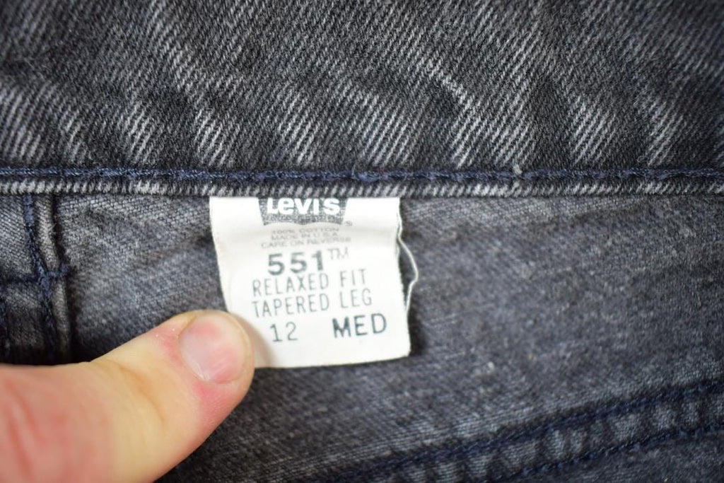 Vintage 1990s Levi Strauss Red Tab 551 Black Wash Denim Jeans Size 30 x 29
