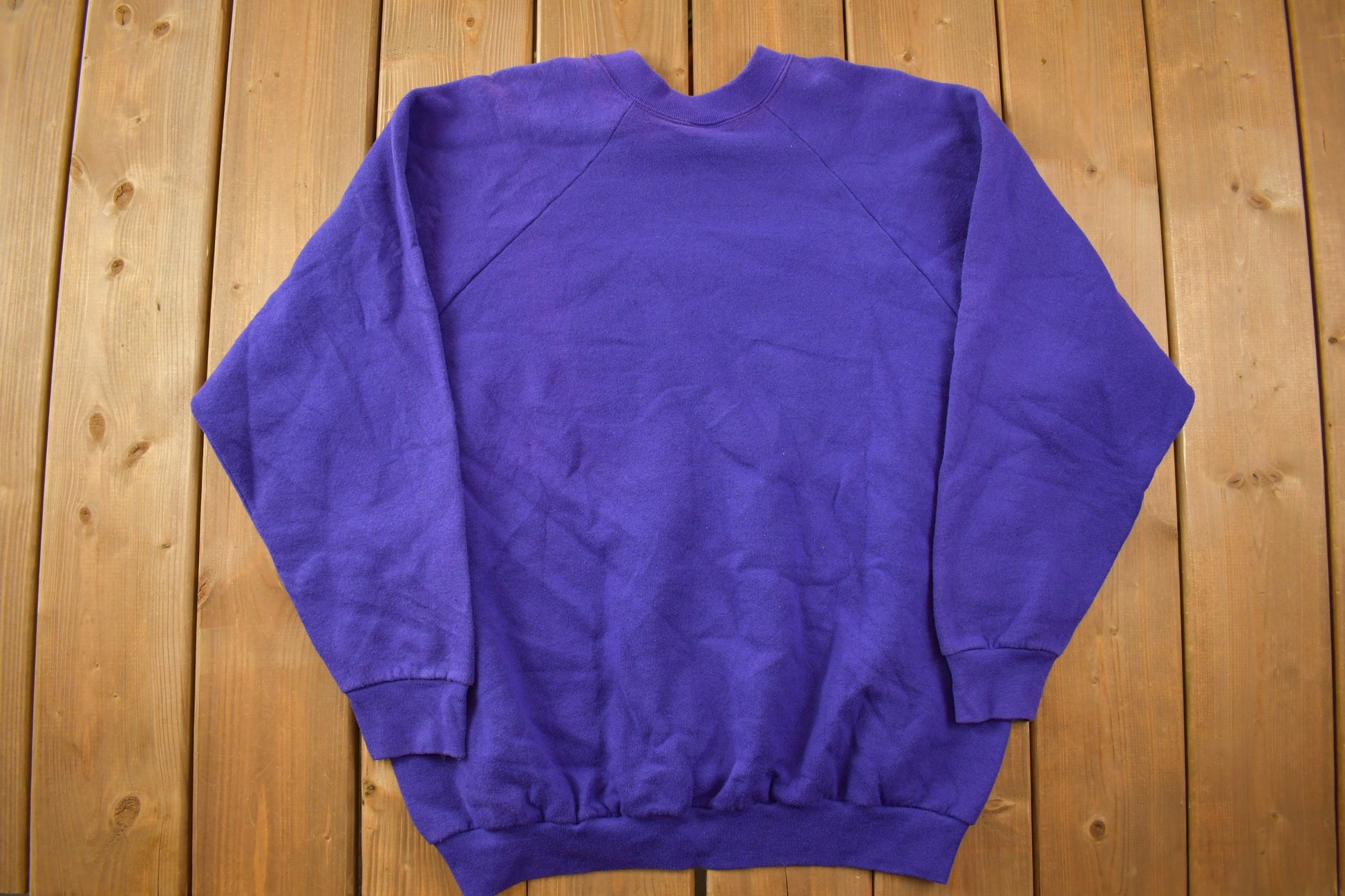 Vintage 1990s Blank Purple Womens Crewneck Sweatshirt
