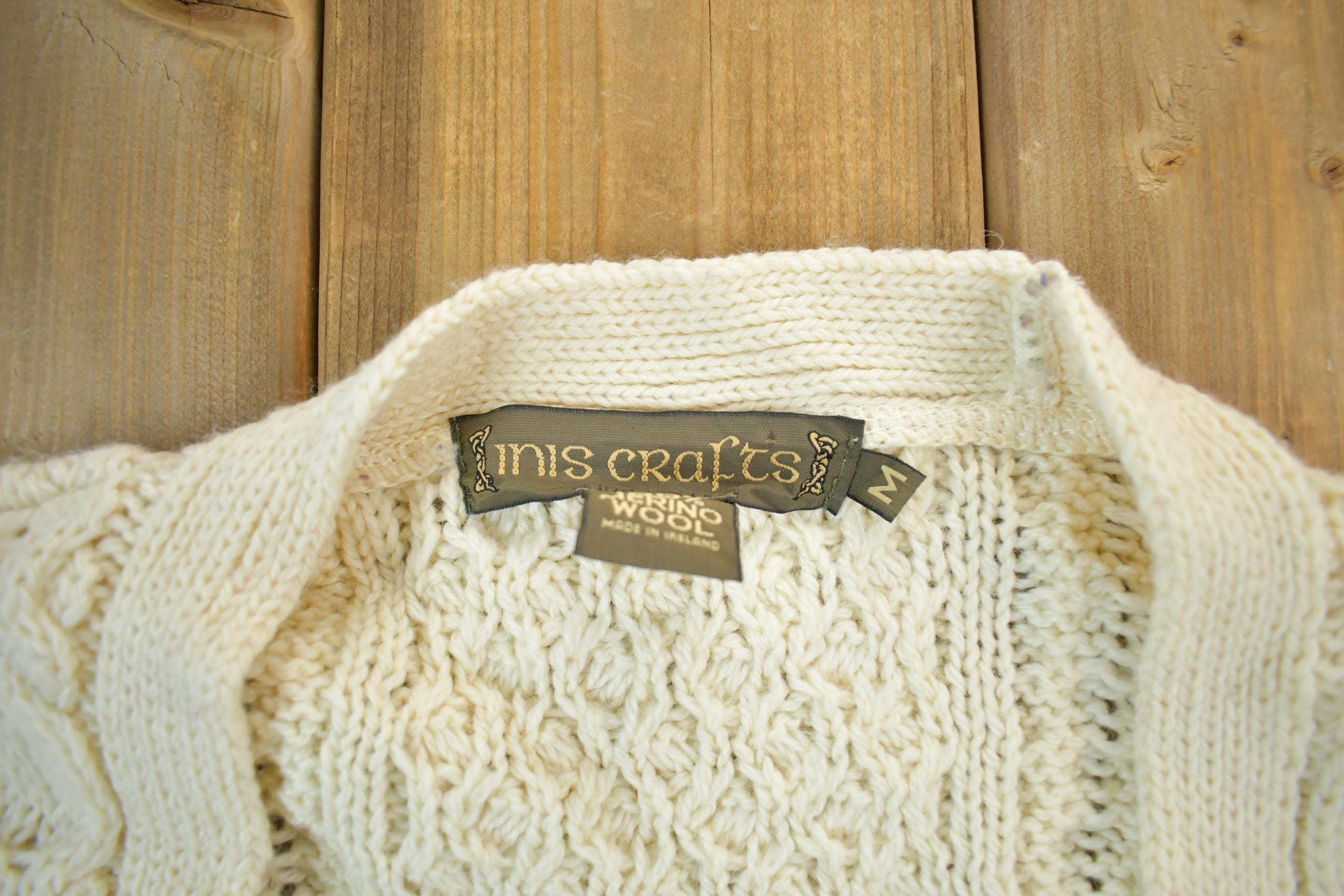 Vintage 1980s Cable Knit Cardigan Sweater