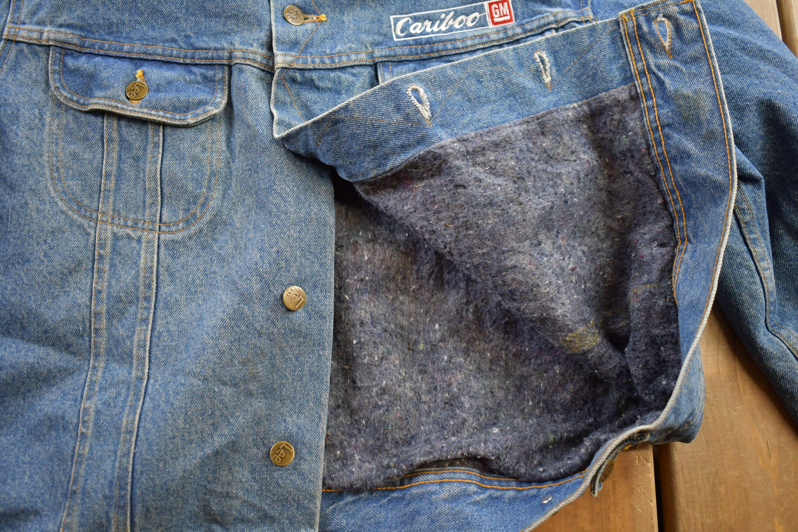 Vintage 1980s Lee Storm Rider Blanket Lined Jean Jacket