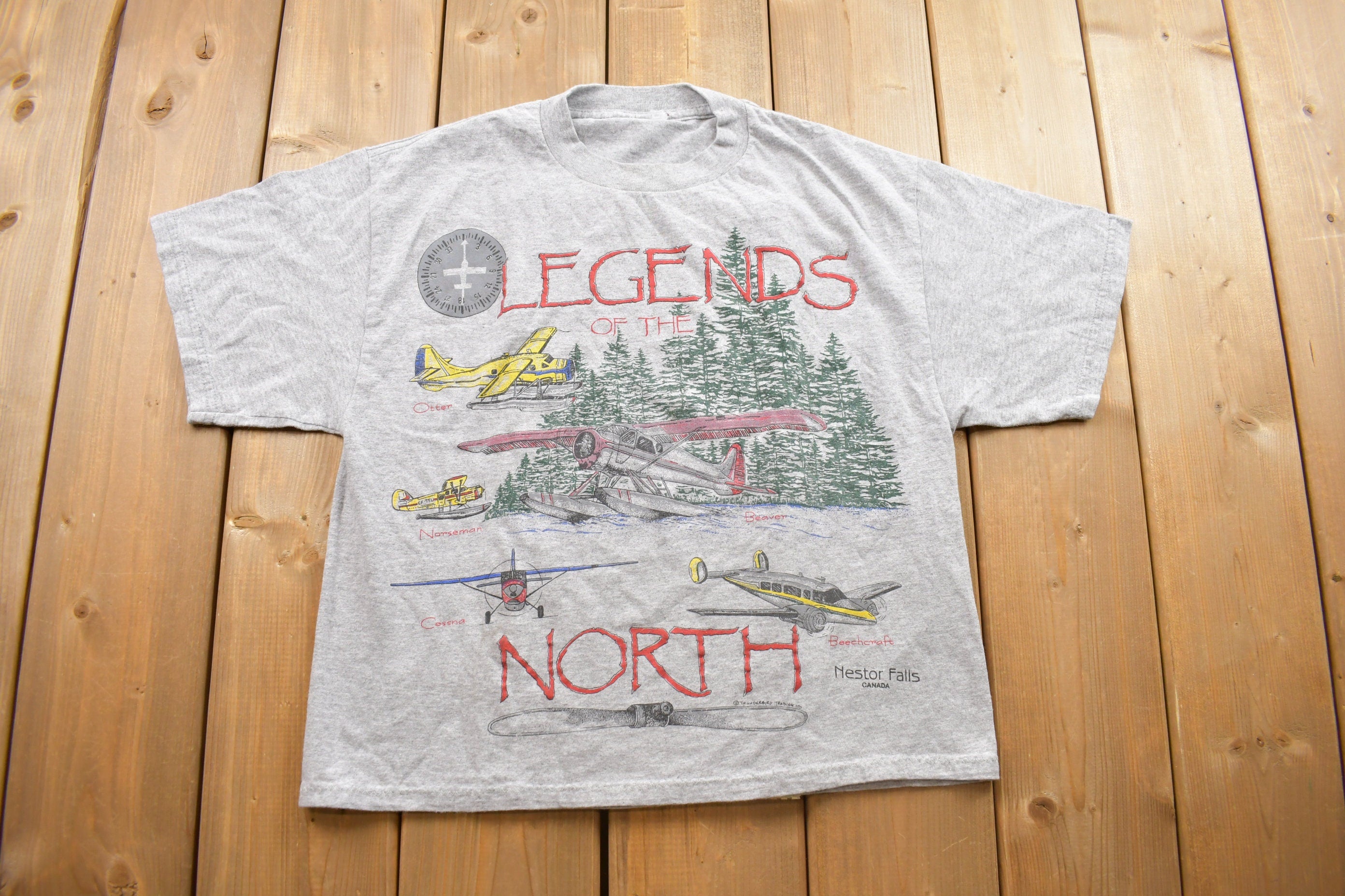 Vintage 1990s Legends Of The North Nestor Falls Canada Souvenir T Shirt