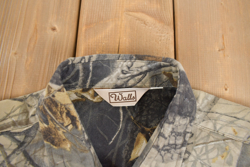 Vintage 1990s Walls HuntingReal Tree Camo Button Up