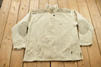 Vintage 1990s GEAR Fishing Theme Embroidered Quarter Zip Fleece Sweater