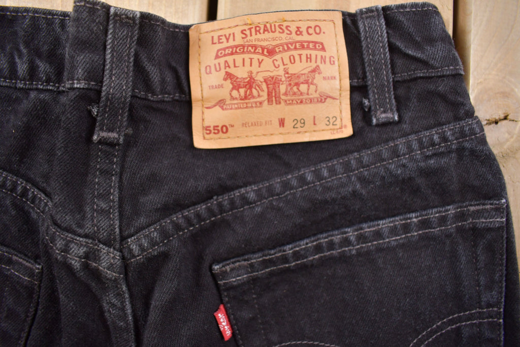 Vintage 1990s Levi's 550 Red Tab Black Denim Jeans Size 26 x 32