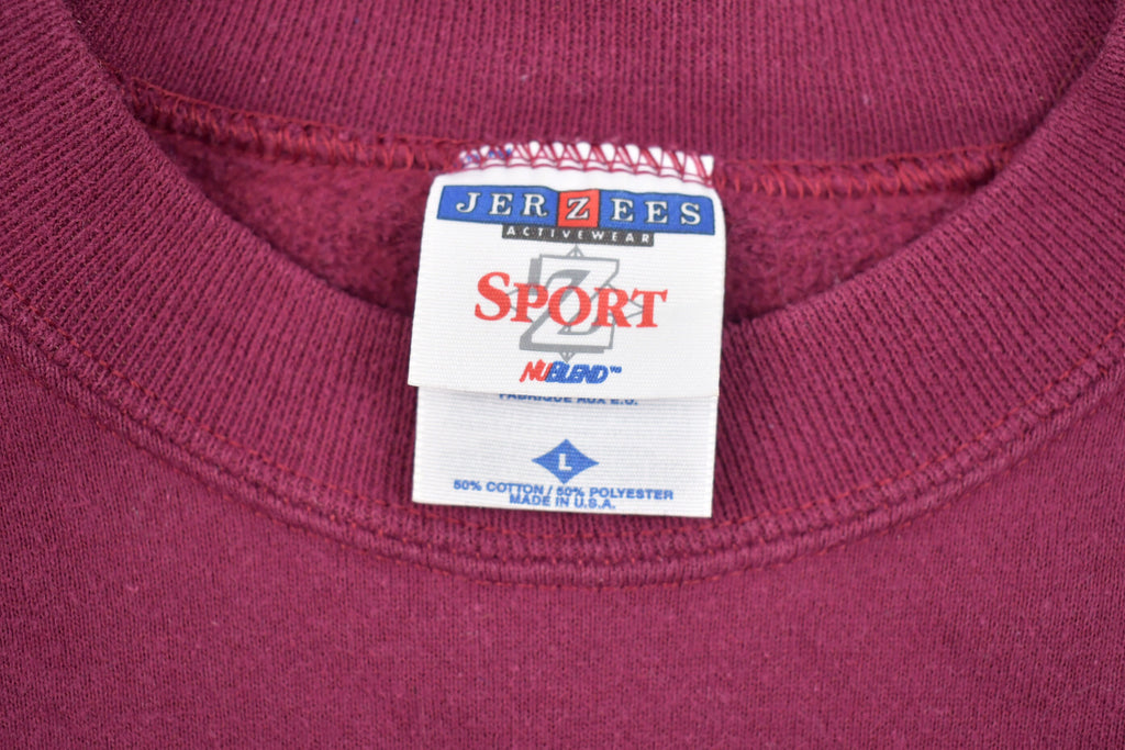 Vintage 1990s Jerzees Blank Burgundy Crewneck Sweatshirt